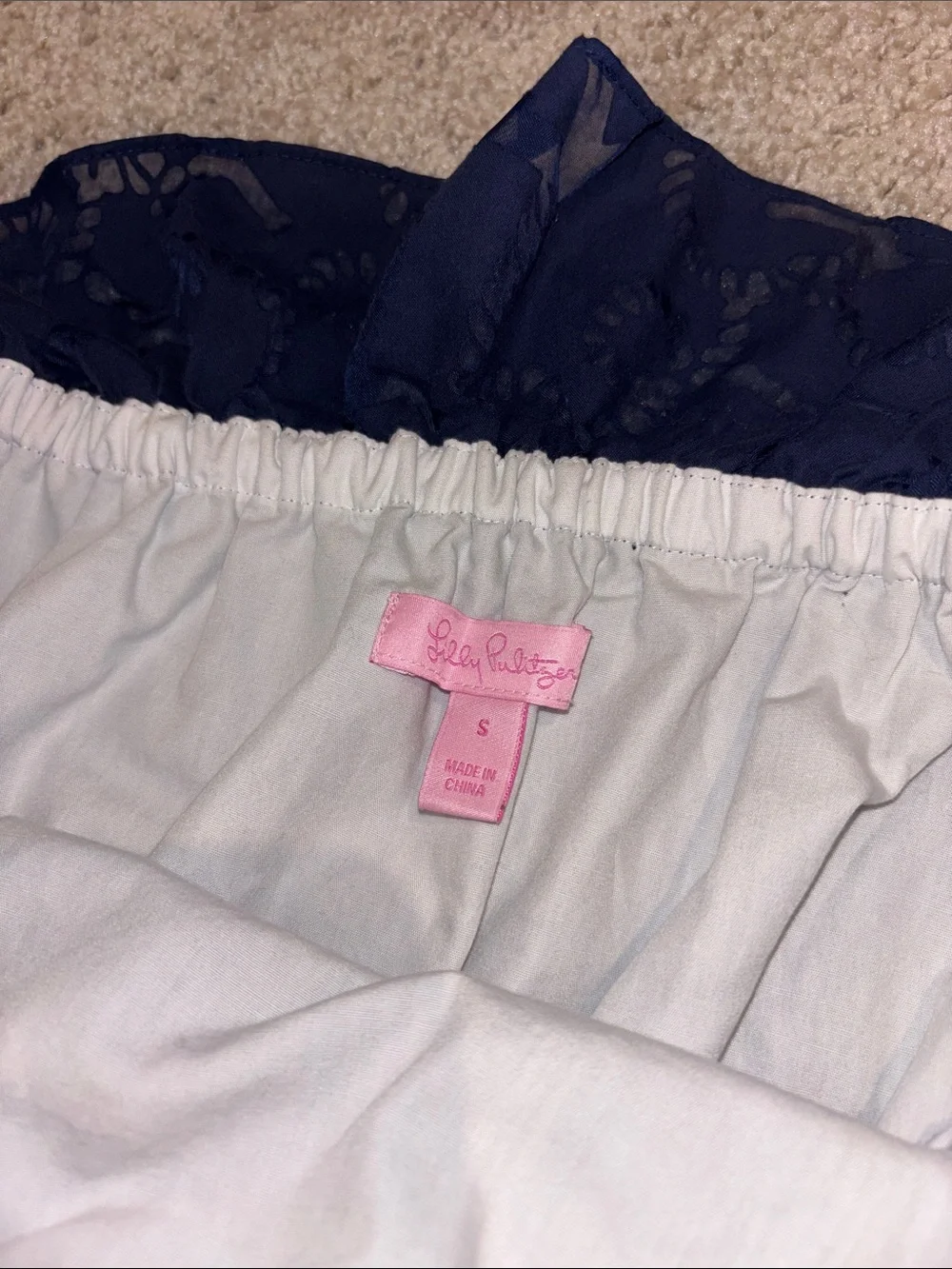Lilly Pulitzer Briella strapless dress Ottoman Stripe Pink Blue nautical - Picture 3 of 3